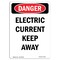 Signmission Safety Sign, OSHA Danger, 10" Height, Electric Current Keep Away, Portrait OS-DS-D-710-V-1945 - alternate 1